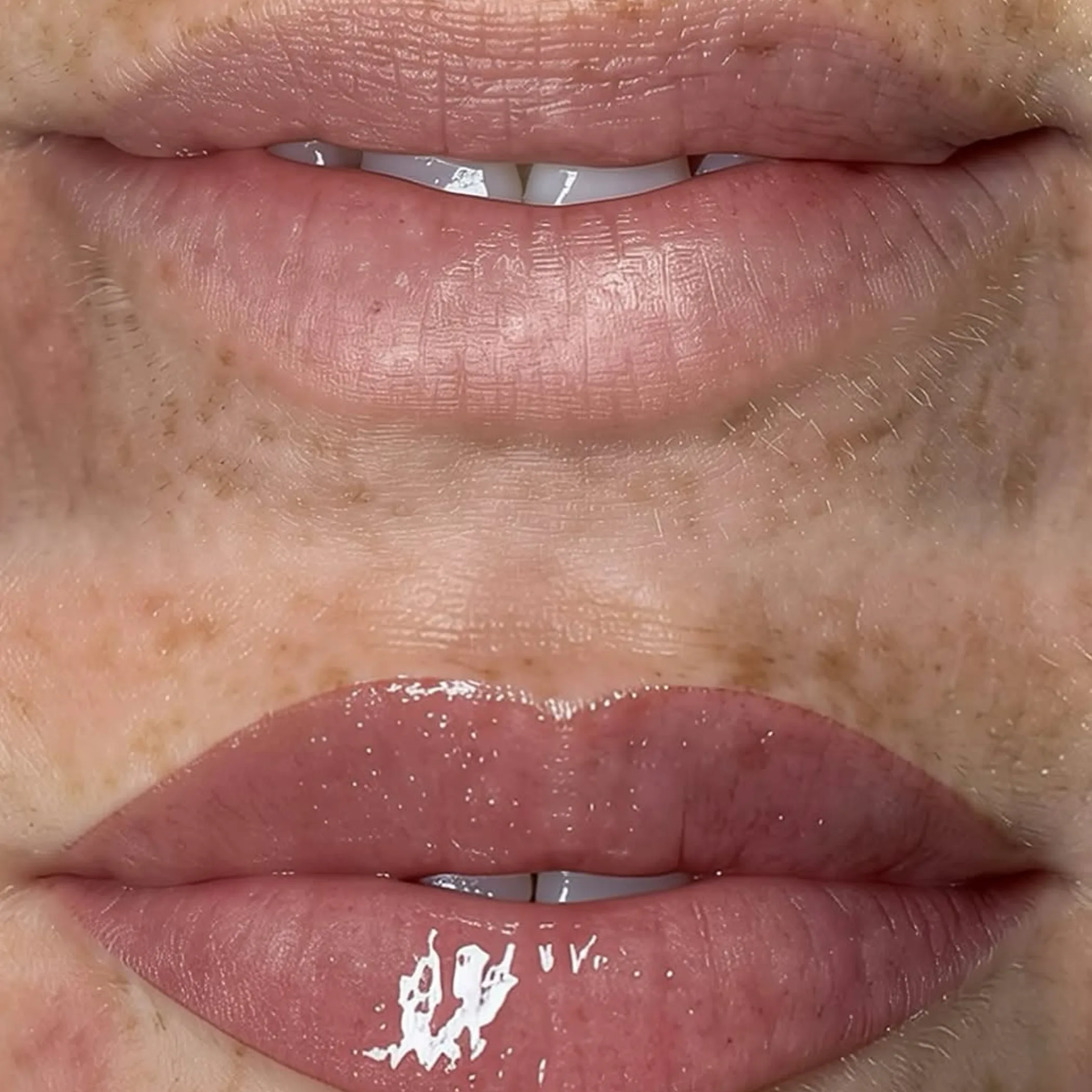 lips before and after lip blush tattoo