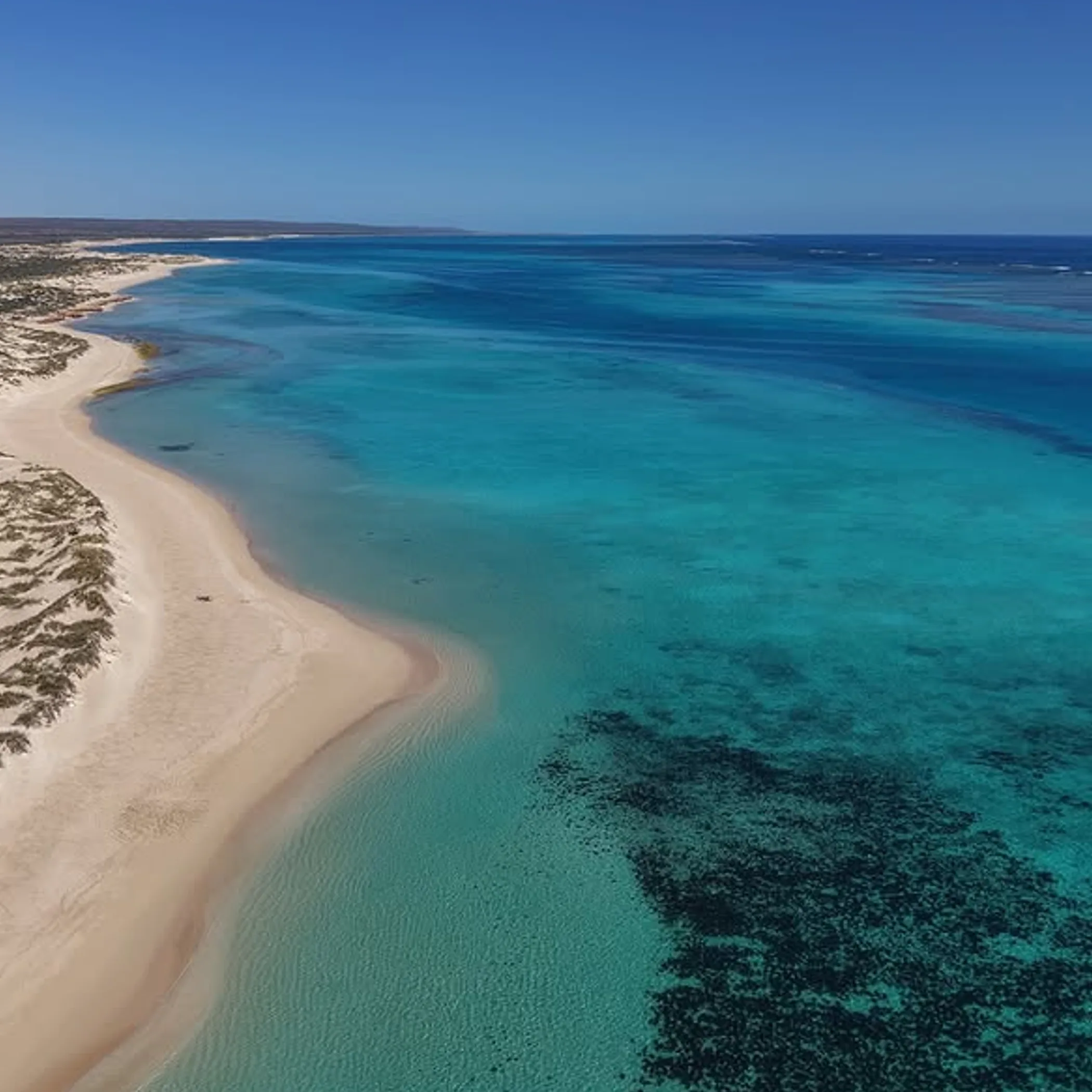 clear view of western australia reef coastline
