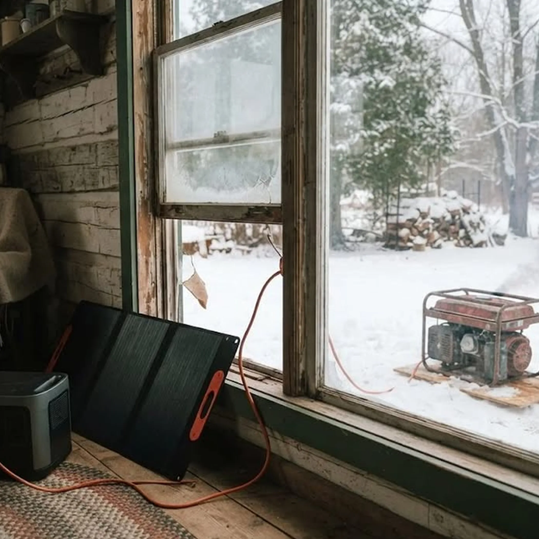 winter generator and solar backup power