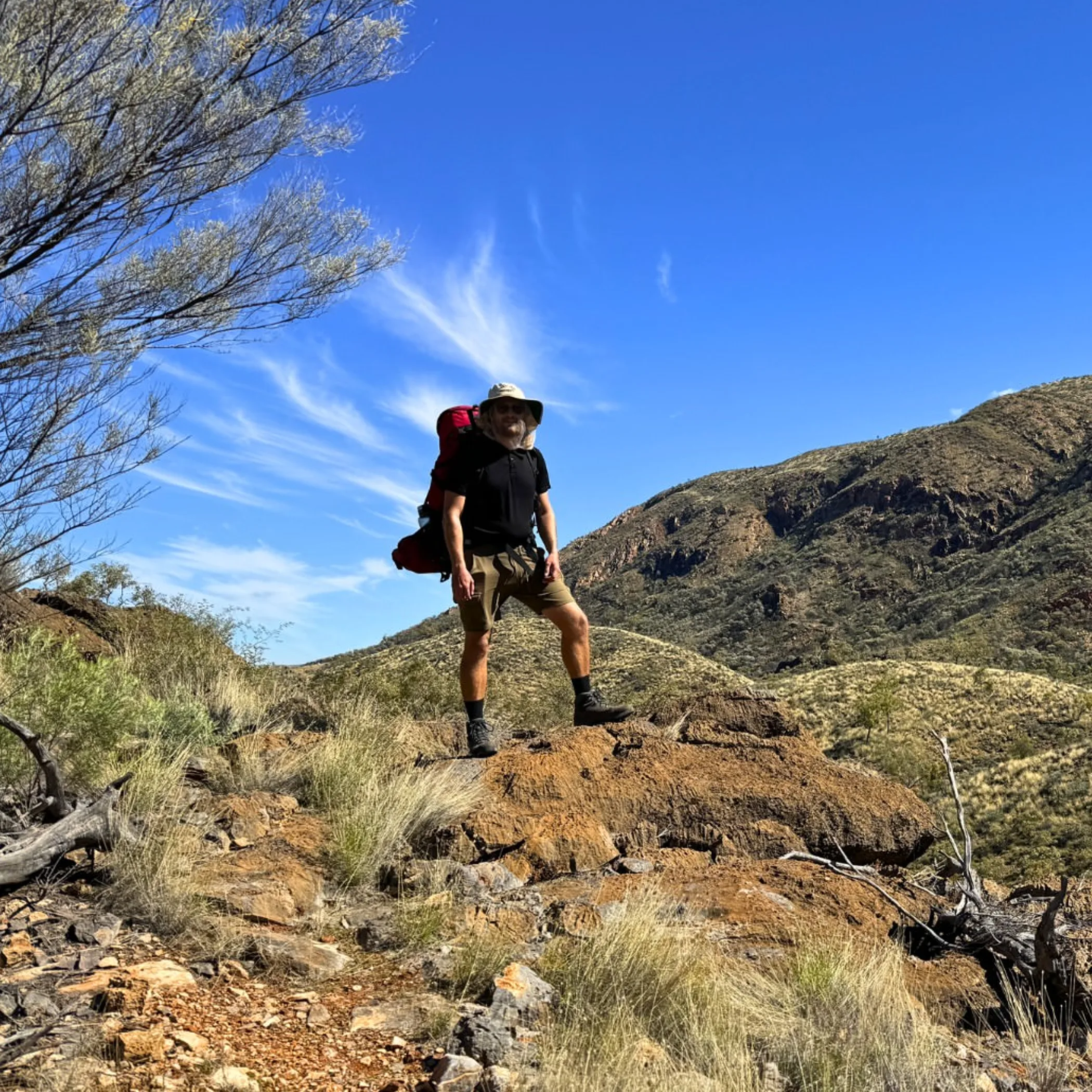 desert hiking in rugged landscape