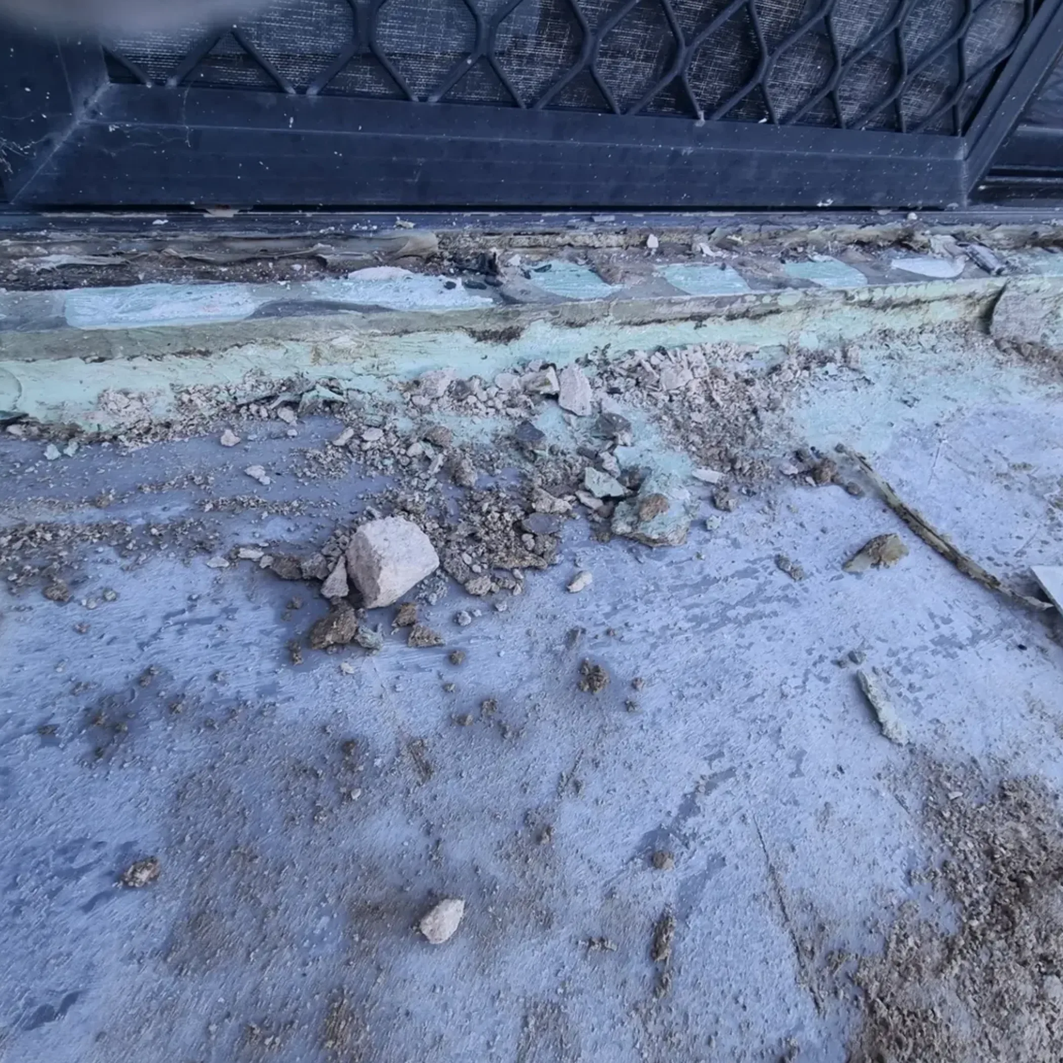 residential balcony with failed waterproofing