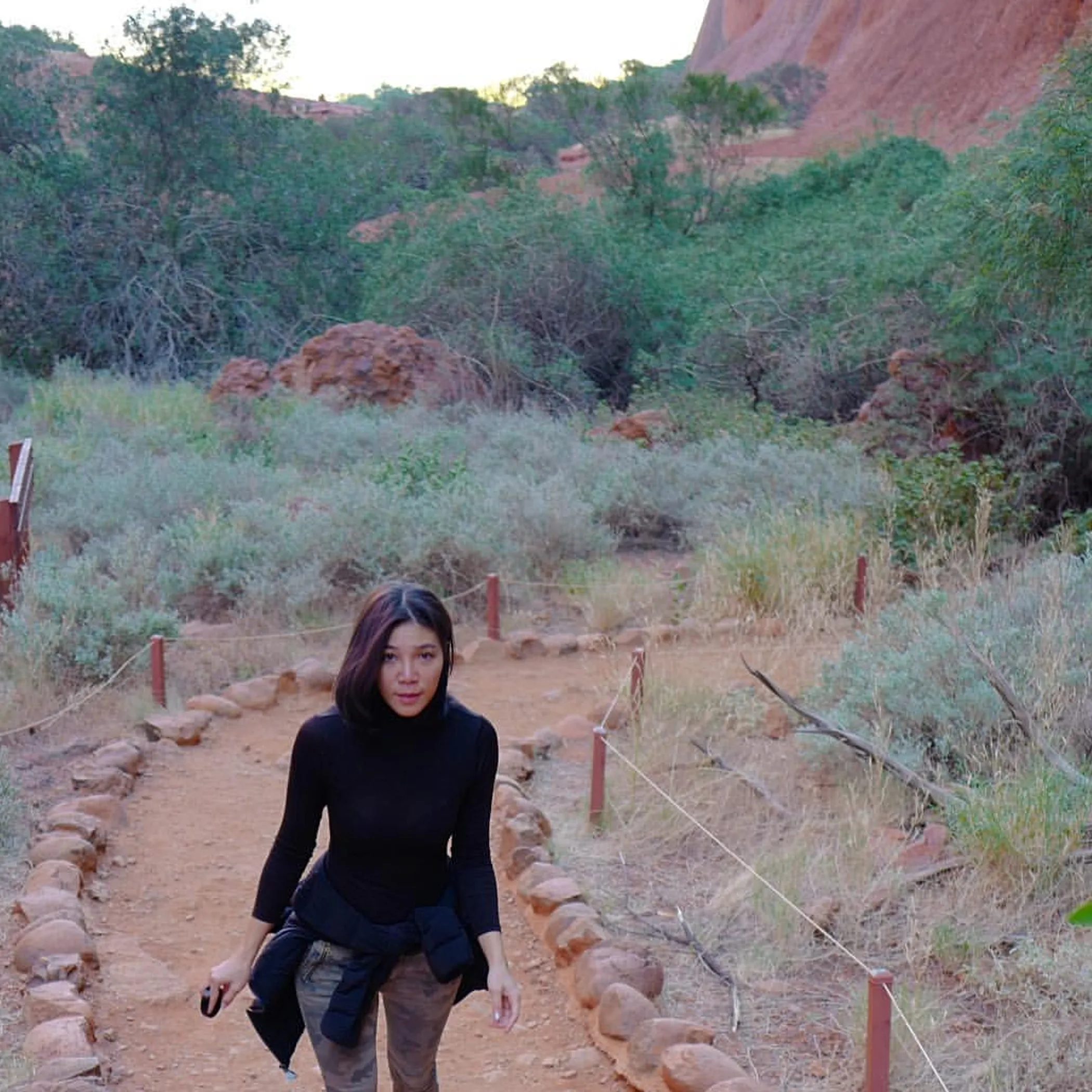 desert hiking in red-rock terrain